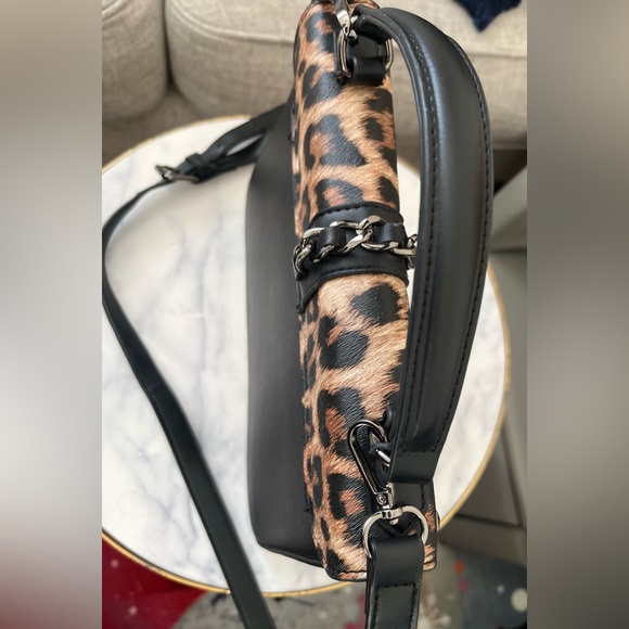 Badgley Mischka Leopard and Black Satchel - Picture 9 of 10